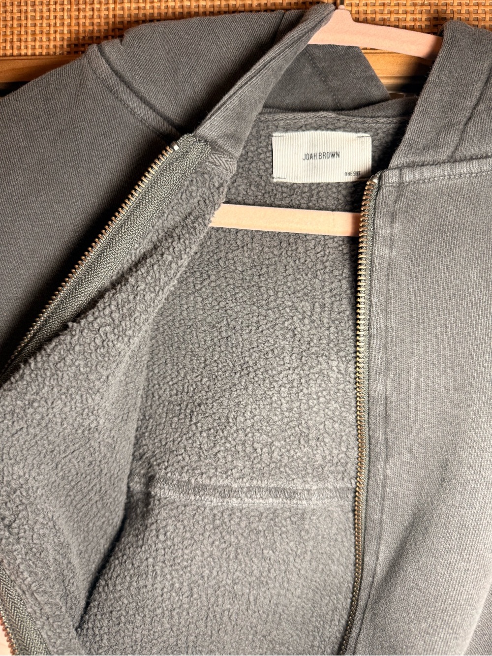Joah Brown EUC Oversized Zip Hoodie in Vintage Washed Black - Picture 11 of 12